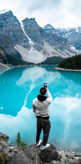man standing moraine lake daytime_410324 130 1 1